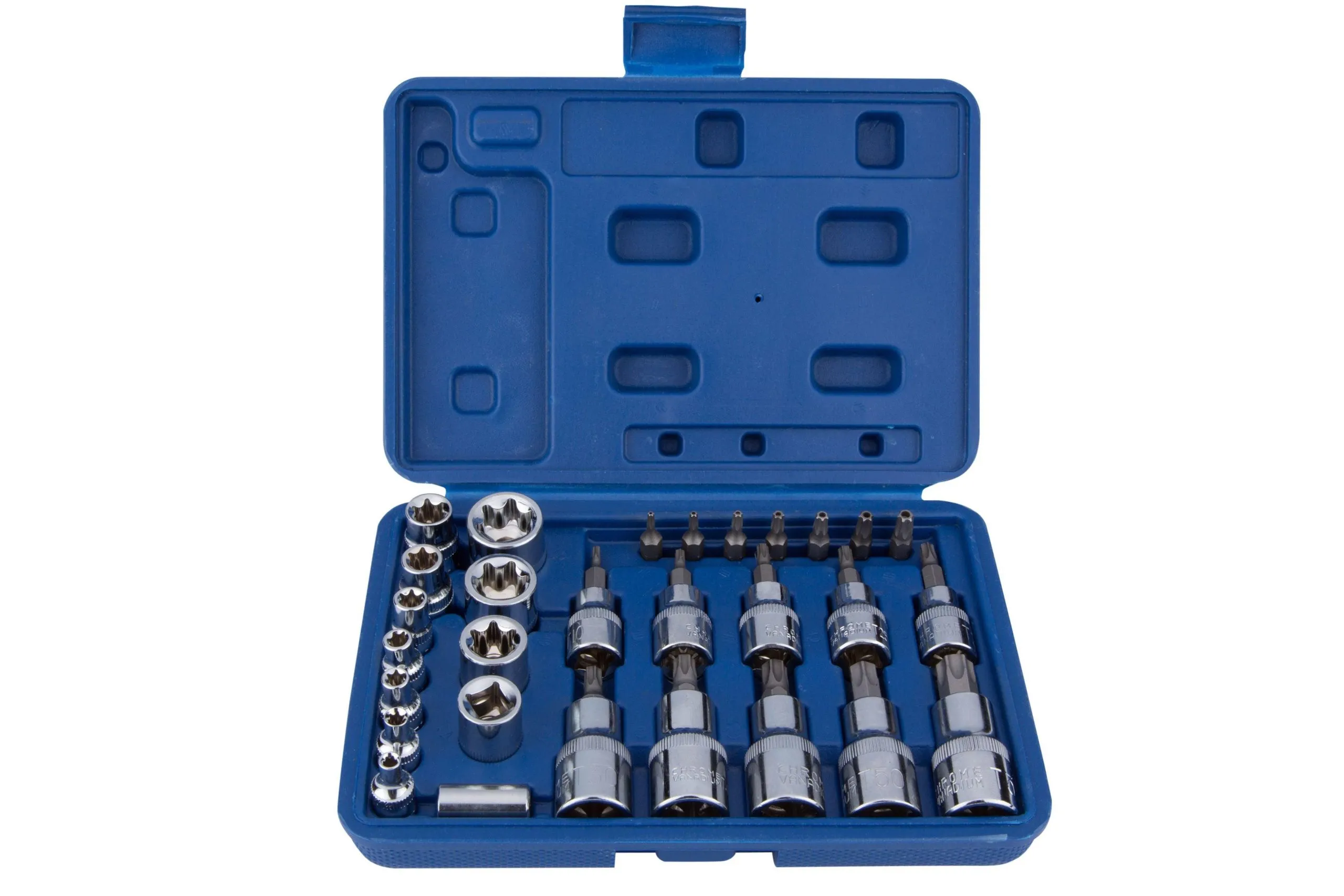 BLUE SPOT TOOLS 29 PCE TORX SOCKET & BIT SET (T10-T55) (E4-E20)