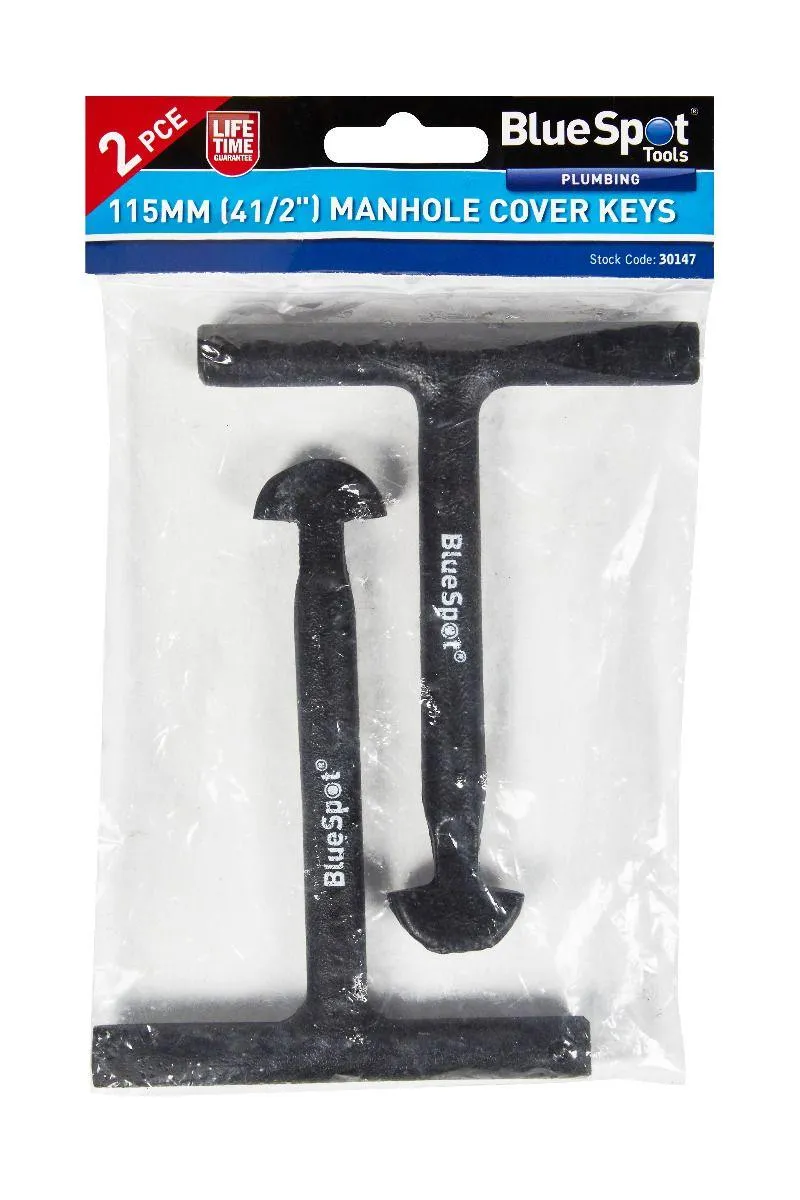 BLUE SPOT TOOLS 2PCE 115MM (4 1/2") MANHOLE COVER KEYS