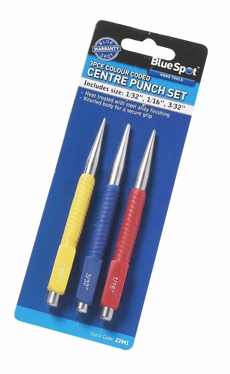 BLUE SPOT TOOLS 3 PCE CENTRE PUNCH SET