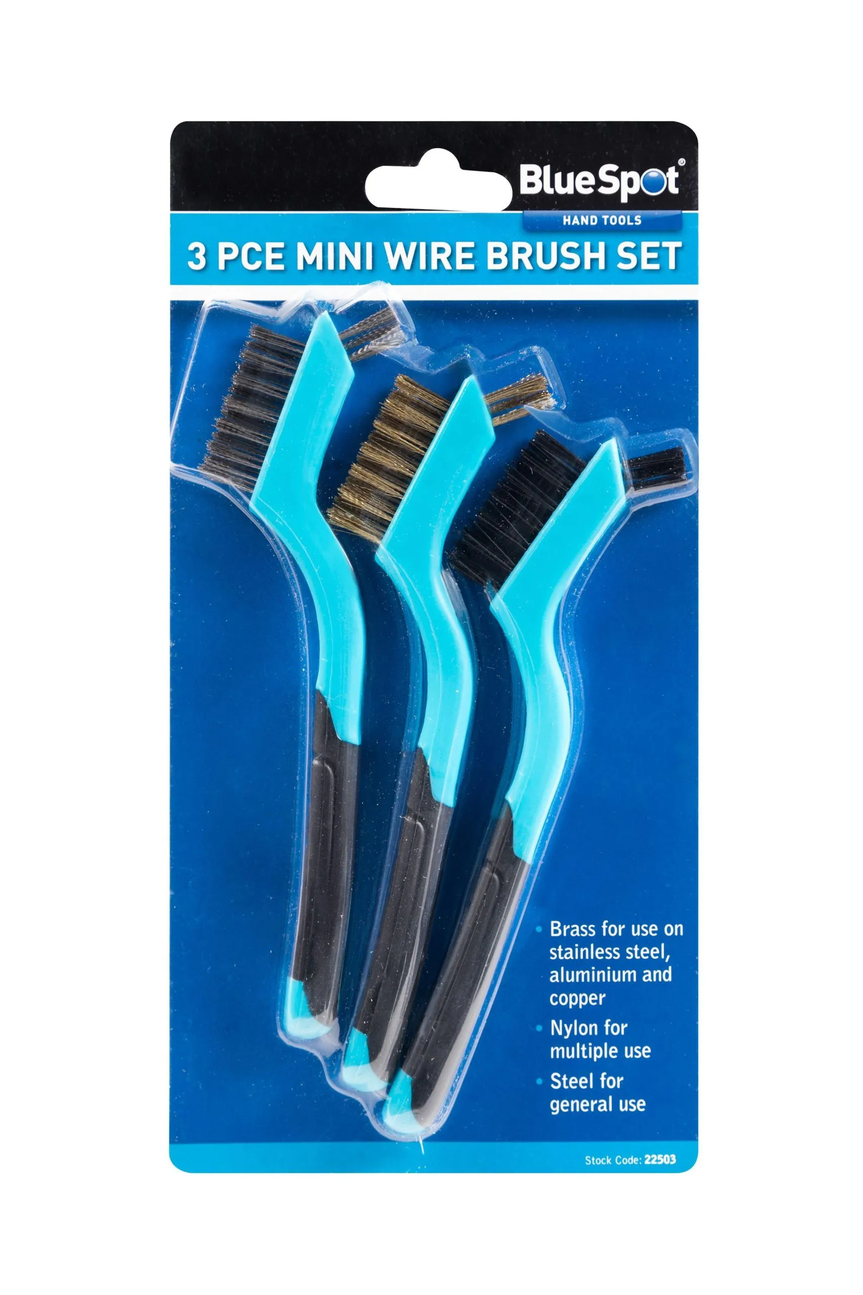 BLUE SPOT TOOLS 3 PCE MINI WIRE BRUSH SET