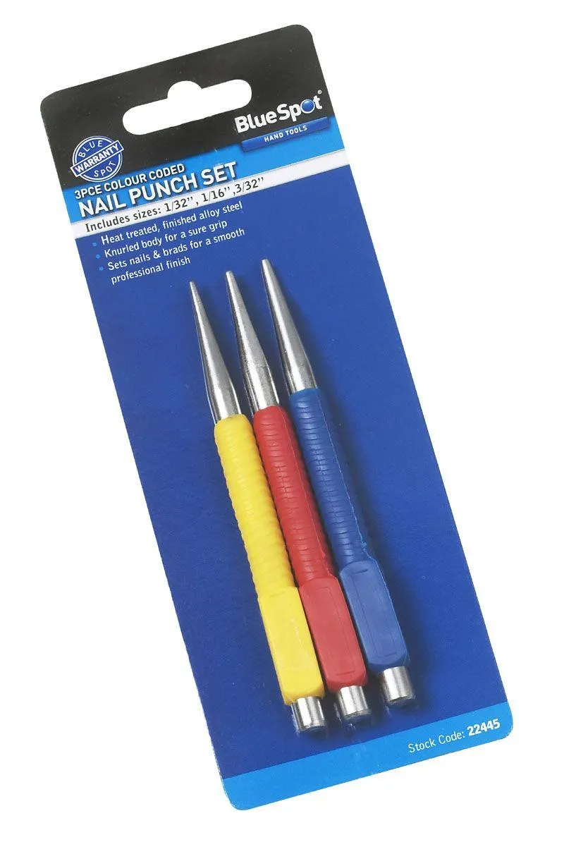 BLUE SPOT TOOLS 3 PCE NAIL PUNCH SET