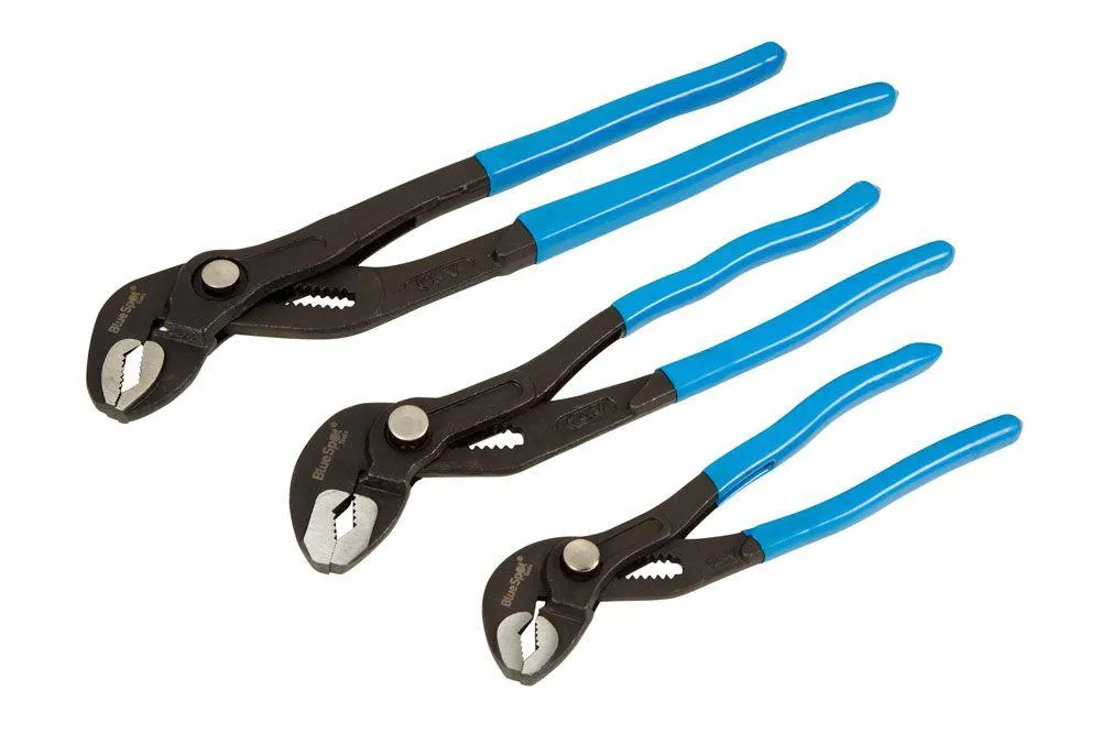 BLUE SPOT TOOLS 3 PCE WATERPUMP PLIERS IN WALLET (175MM - 300MM)