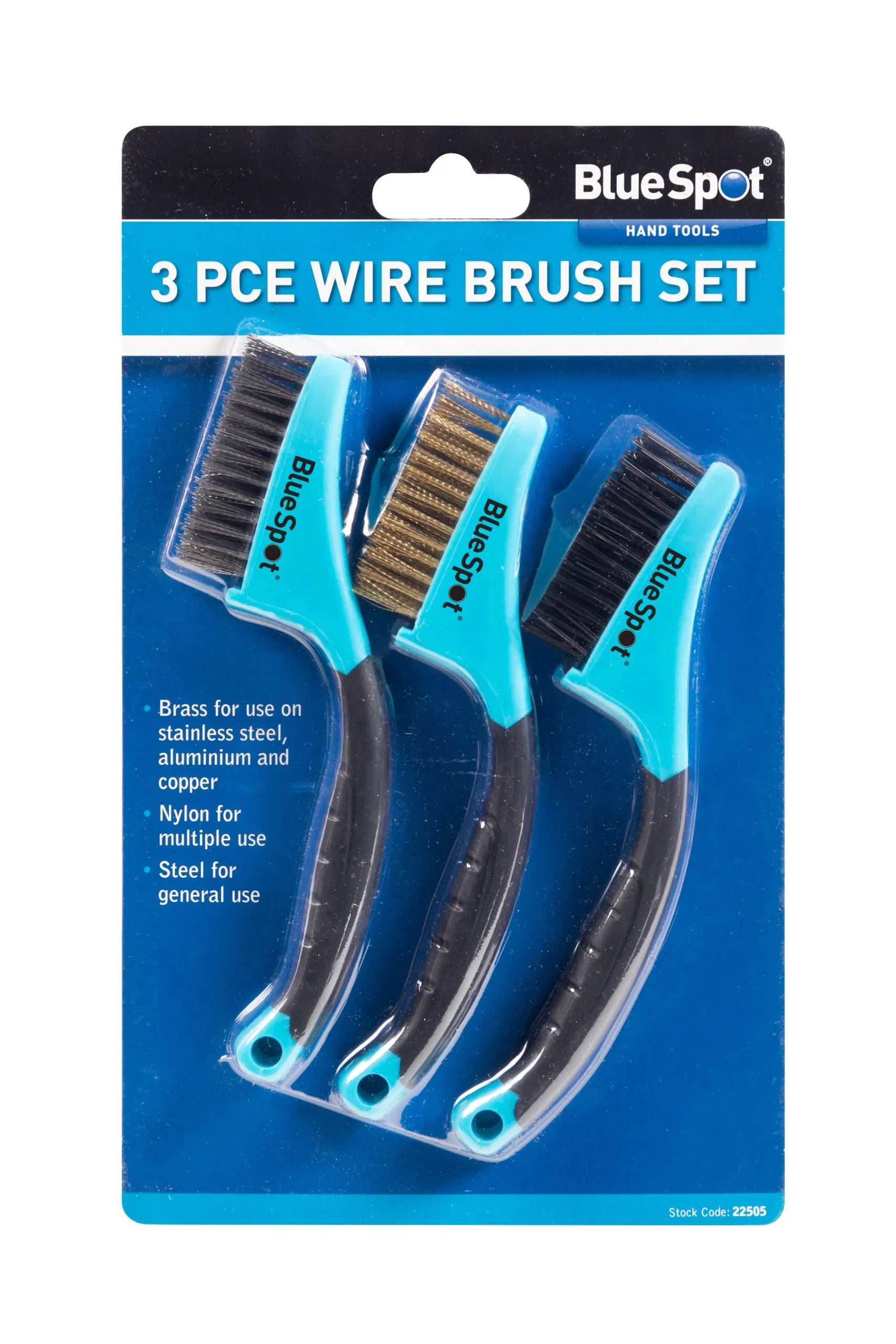 BLUE SPOT TOOLS 3 PCE WIRE BRUSH SET