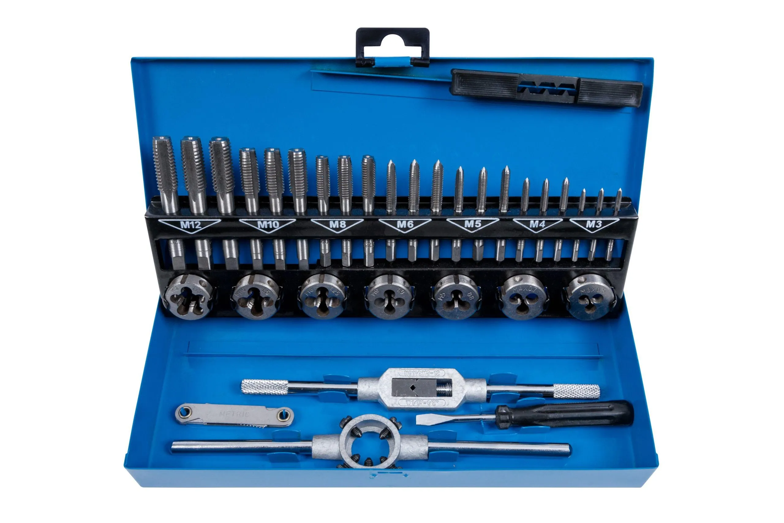 BLUE SPOT TOOLS 32 PCE METRIC TAP AND DIE SET (M3-M12)