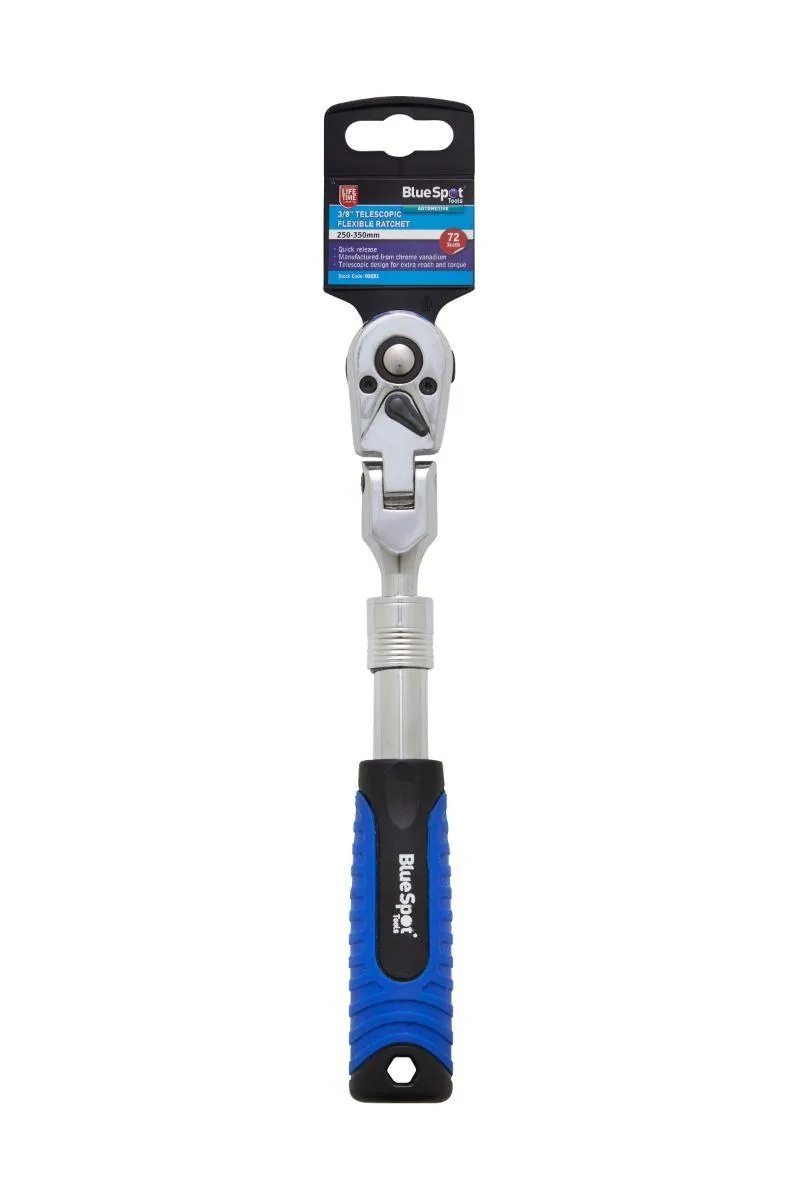 BLUE SPOT TOOLS 3/8" TELESCOPIC FLEXIBLE RATCHET (250-350MM) (72 TEETH)