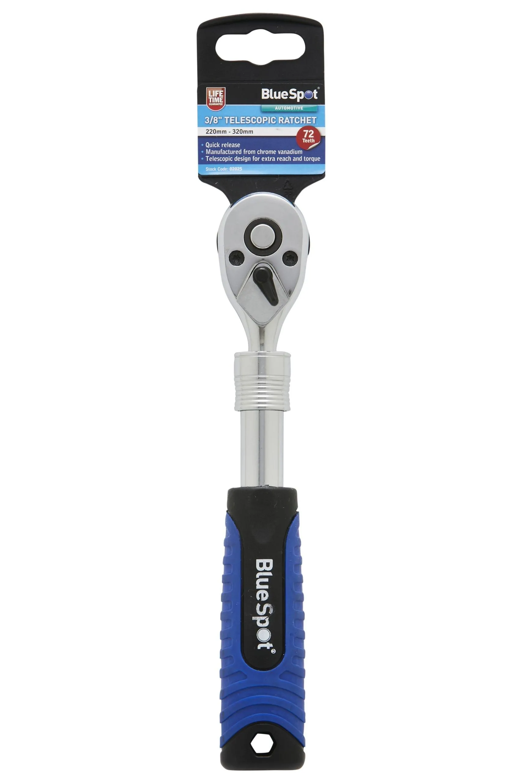 BLUE SPOT TOOLS 3/8" TELESCOPIC RATCHET (220MM-320MM) (72 TEETH)
