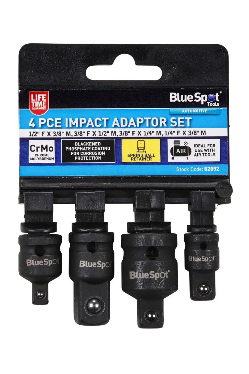 BLUE SPOT TOOLS 4 PCE IMPACT ADAPTOR SET