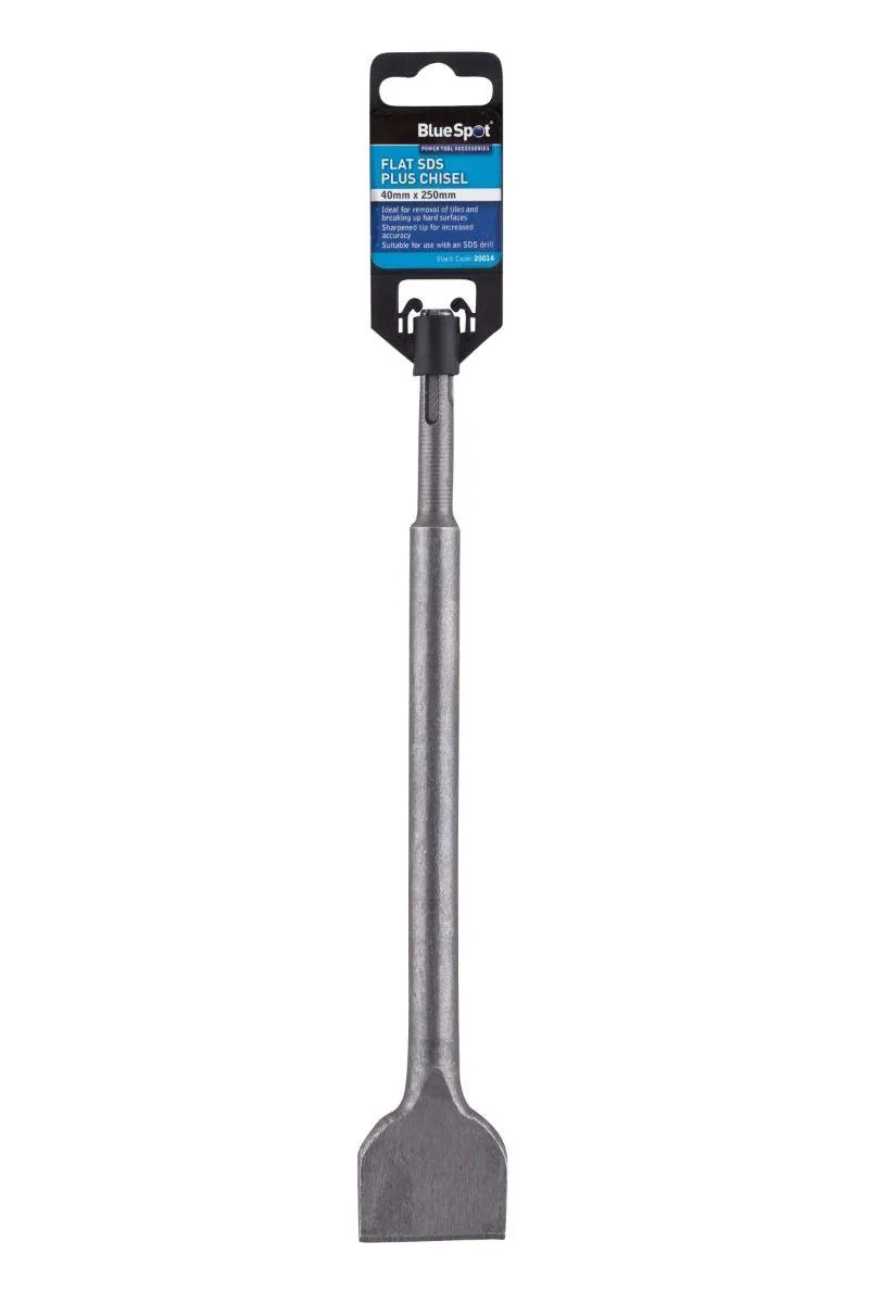 BLUE SPOT TOOLS 40MM X 250MM FLAT SDS PLUS CHISEL