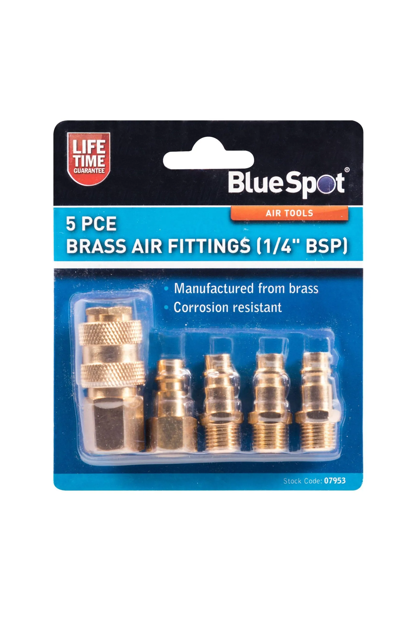 BLUE SPOT TOOLS 5 PCE BRASS AIR FITTINGS (BSP)