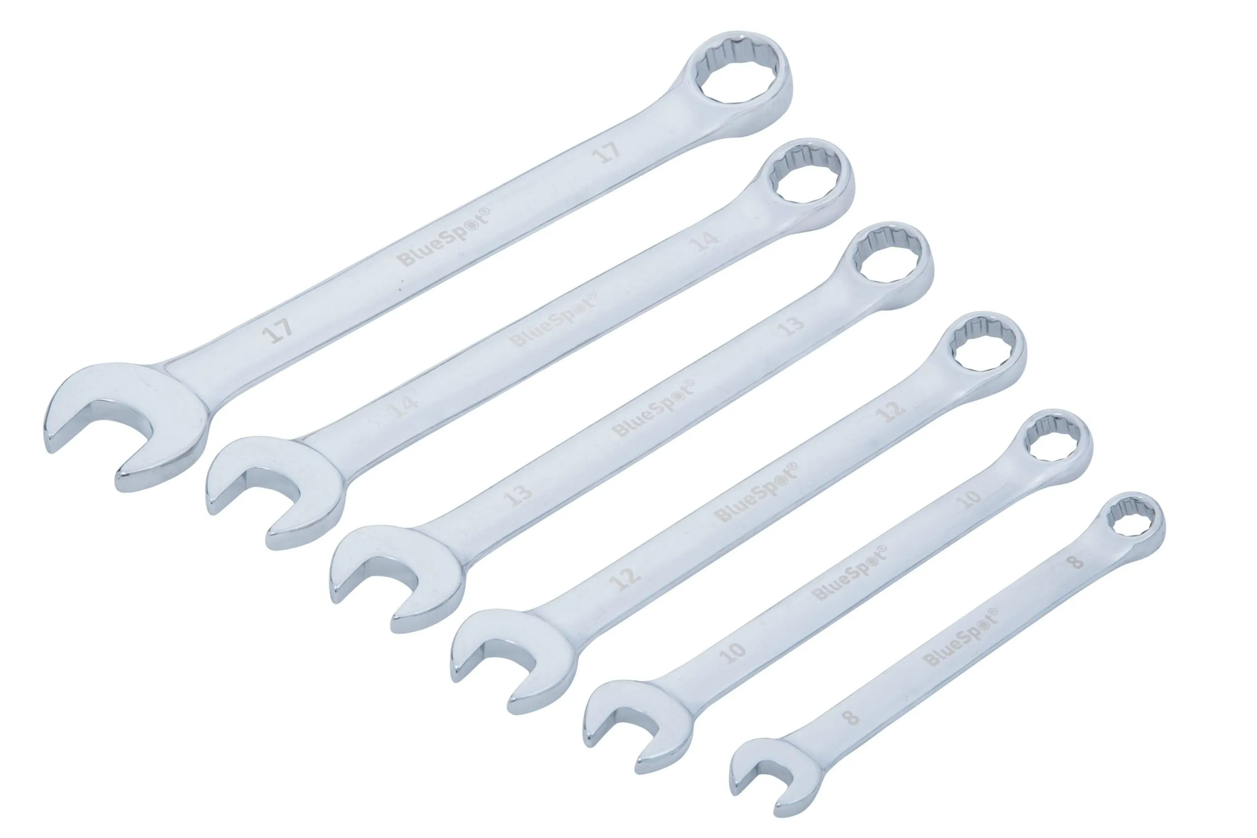 BLUE SPOT TOOLS 6 PCE METRIC COMBINATION SPANNER SET (8-17MM)