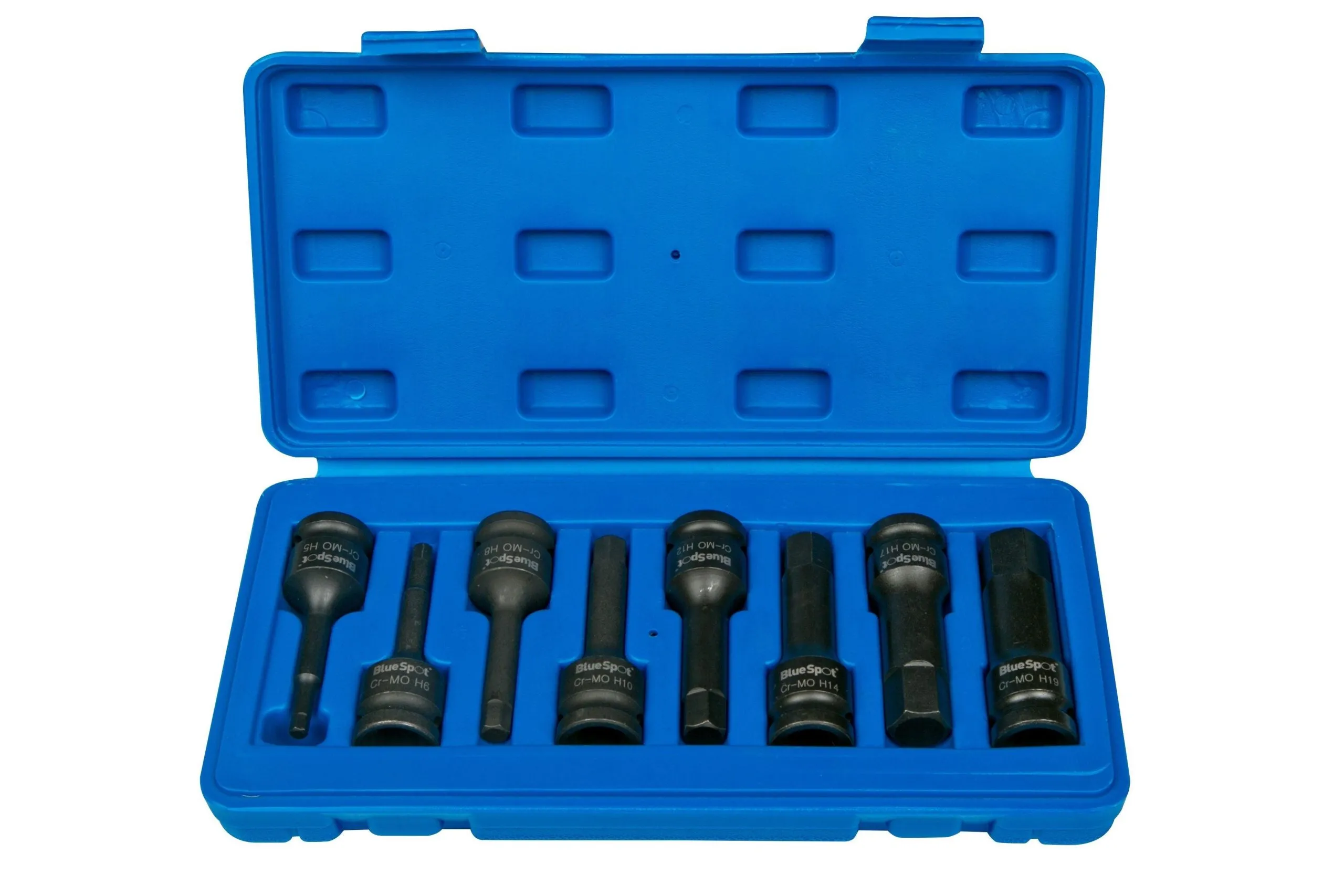 BLUE SPOT TOOLS 8 PCE 1/2" IMPACT HEX SOCKETS (H5-H19)