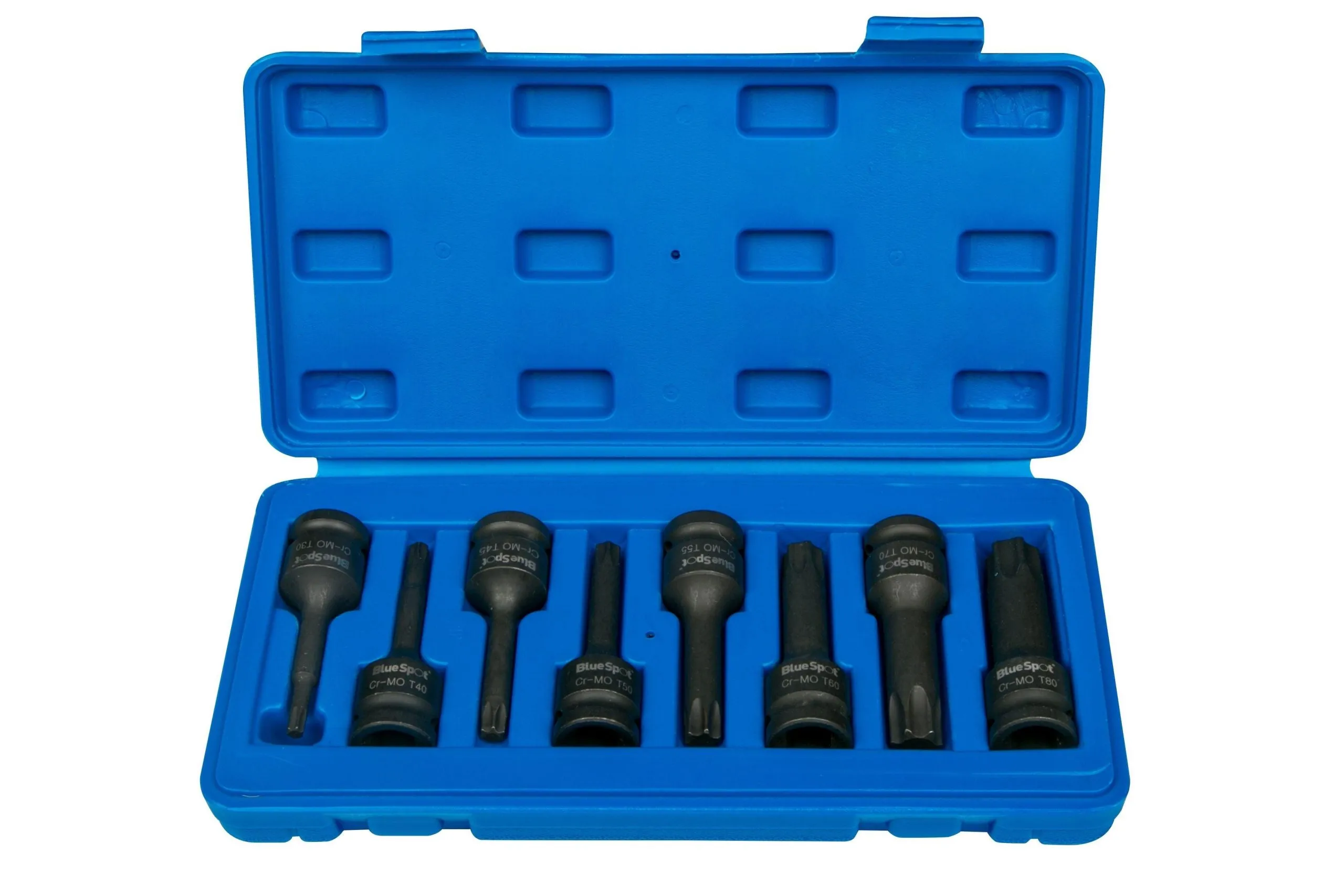 BLUE SPOT TOOLS 8 PCE 1/2" IMPACT TORX SOCKETS (T30-T80)
