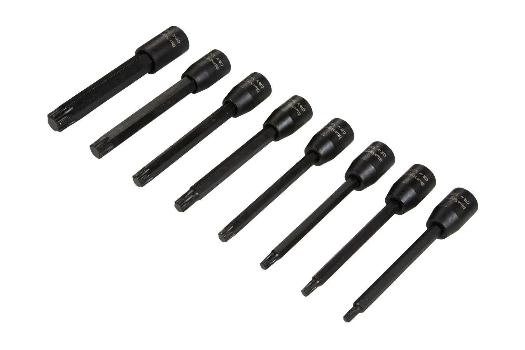BLUE SPOT TOOLS 8 PCE 3/8" EXTRA LONG IMPACT TORX BIT SOCKETS