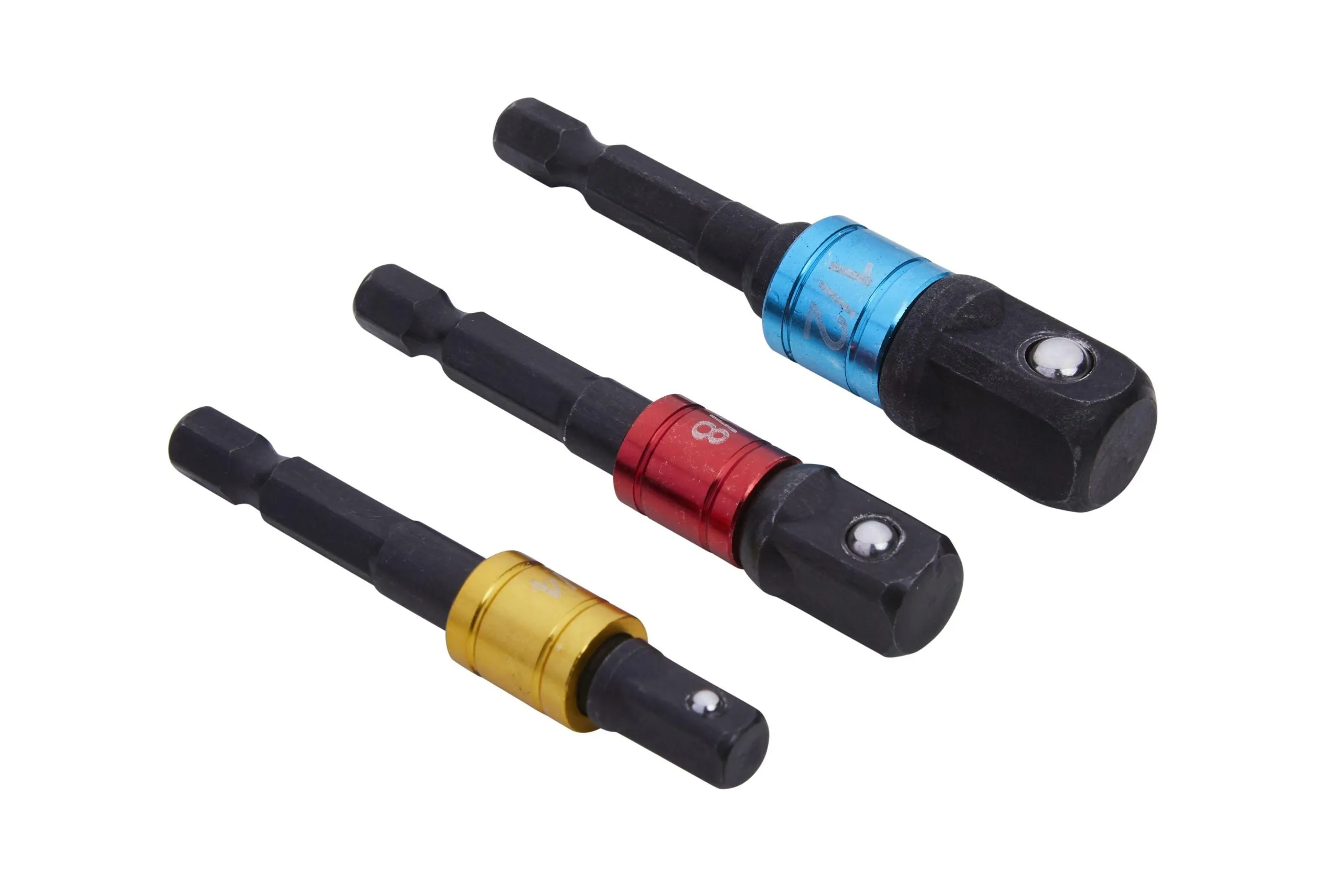BLUE SPOT TOOLS COLOUR CODED IMPACT SOCKET ADAPTORS (1/4"-3/8"-1/2")