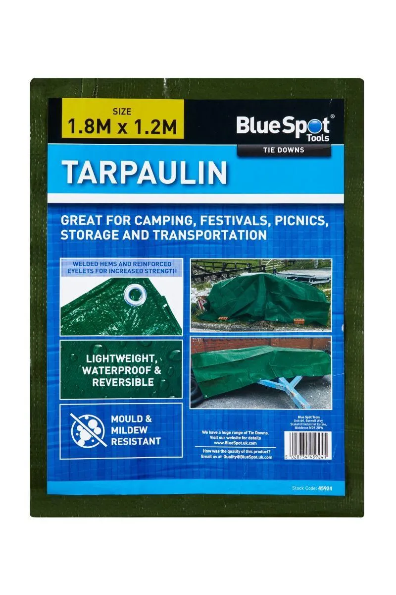 BLUE SPOT TOOLS GREEN 1.8M X 1.2M TARPAULIN
