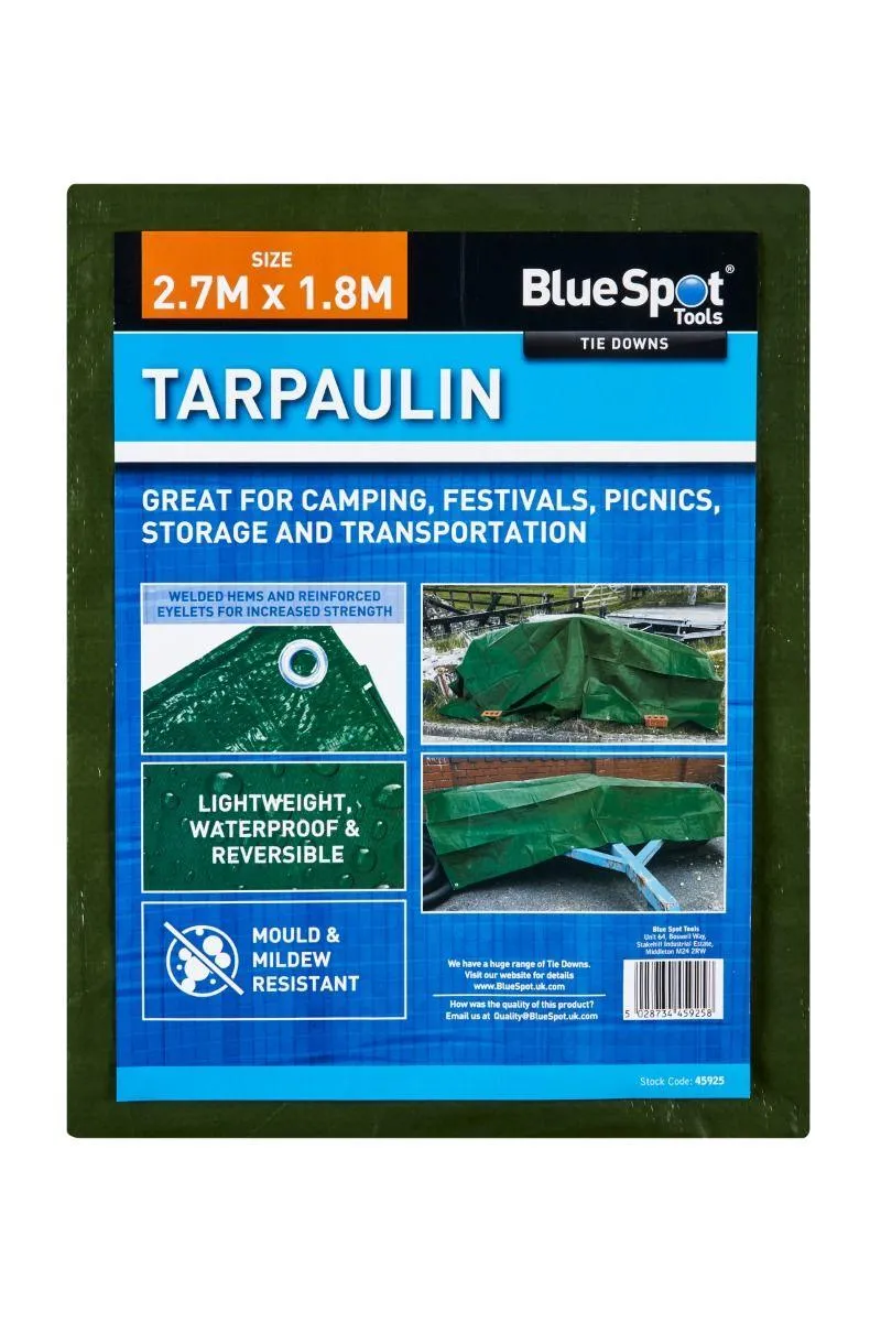 BLUE SPOT TOOLS GREEN 2.7M X 1.8M TARPAULIN