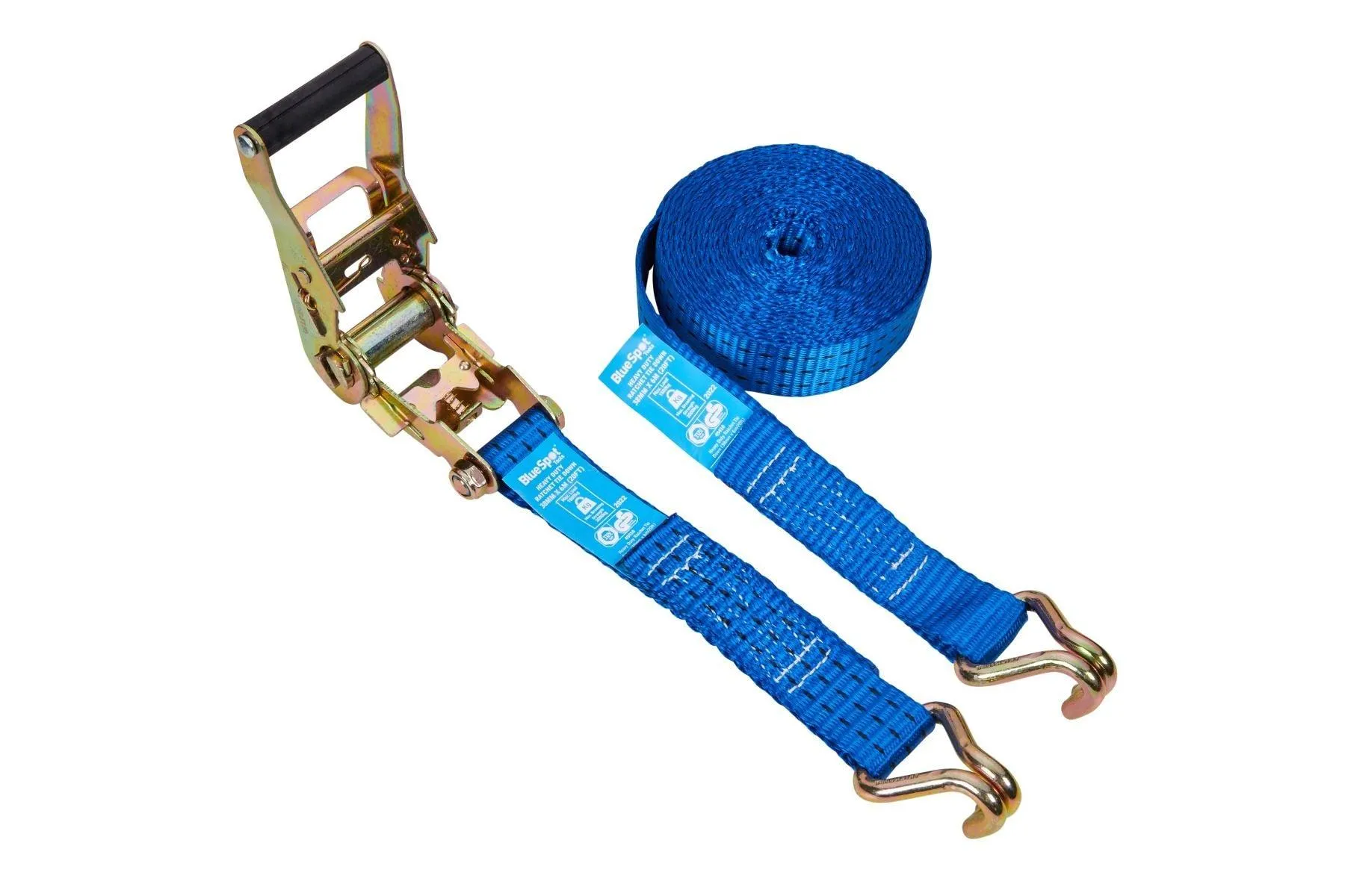 BLUE SPOT TOOLS HEAVY DUTY RATCHET TIE DOWN (38MM X 6M/20FT)