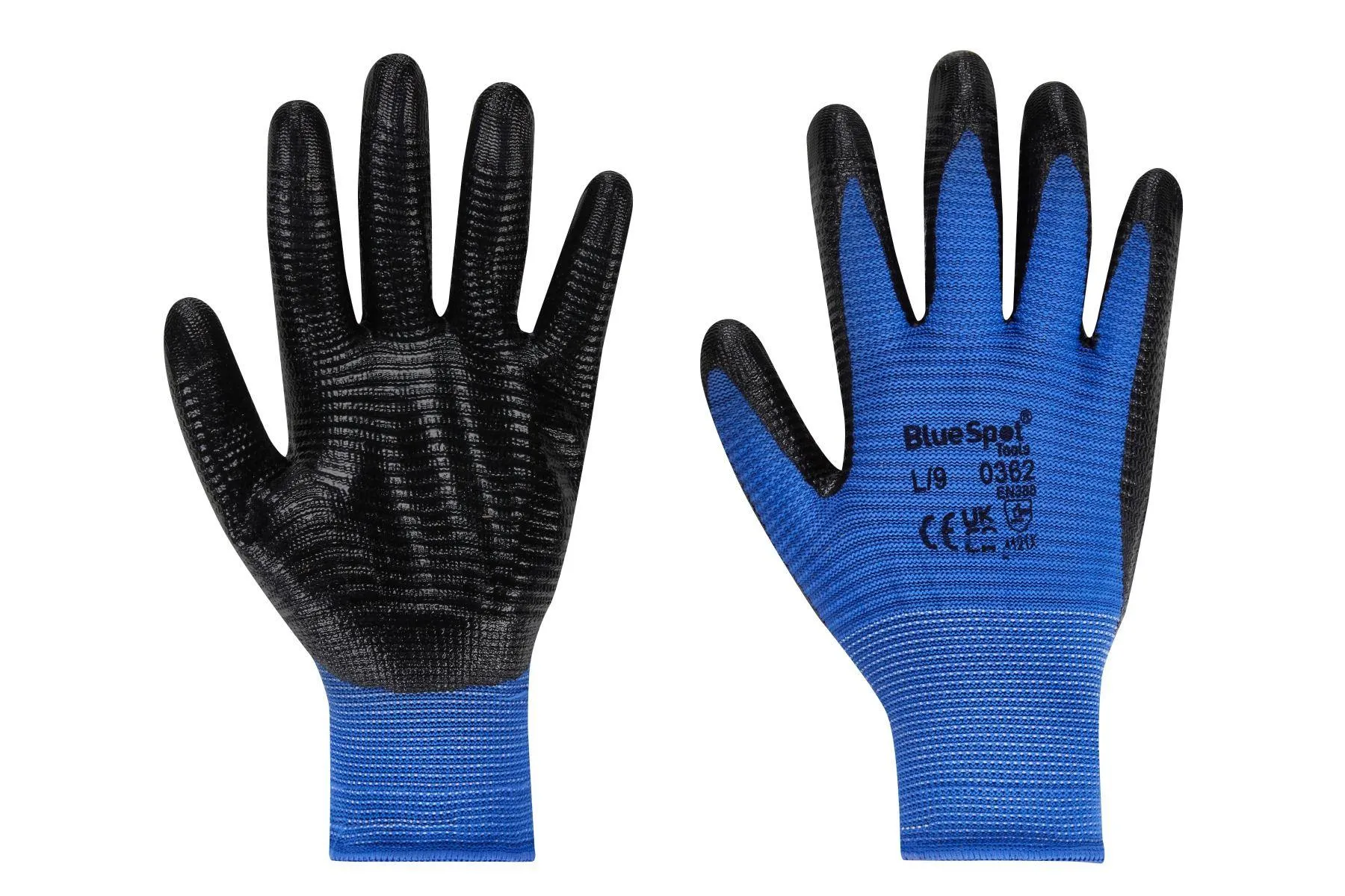 BLUE SPOT TOOLS LARGE EXTRA GRIP NITRILE PALM GLOVE