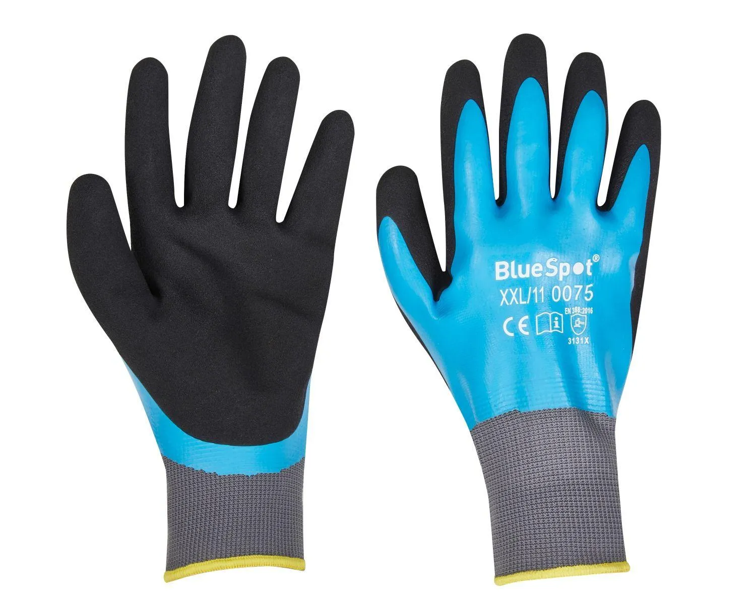 BLUE SPOT TOOLS LATEX WATER RESISTANT GLOVES (XXL)