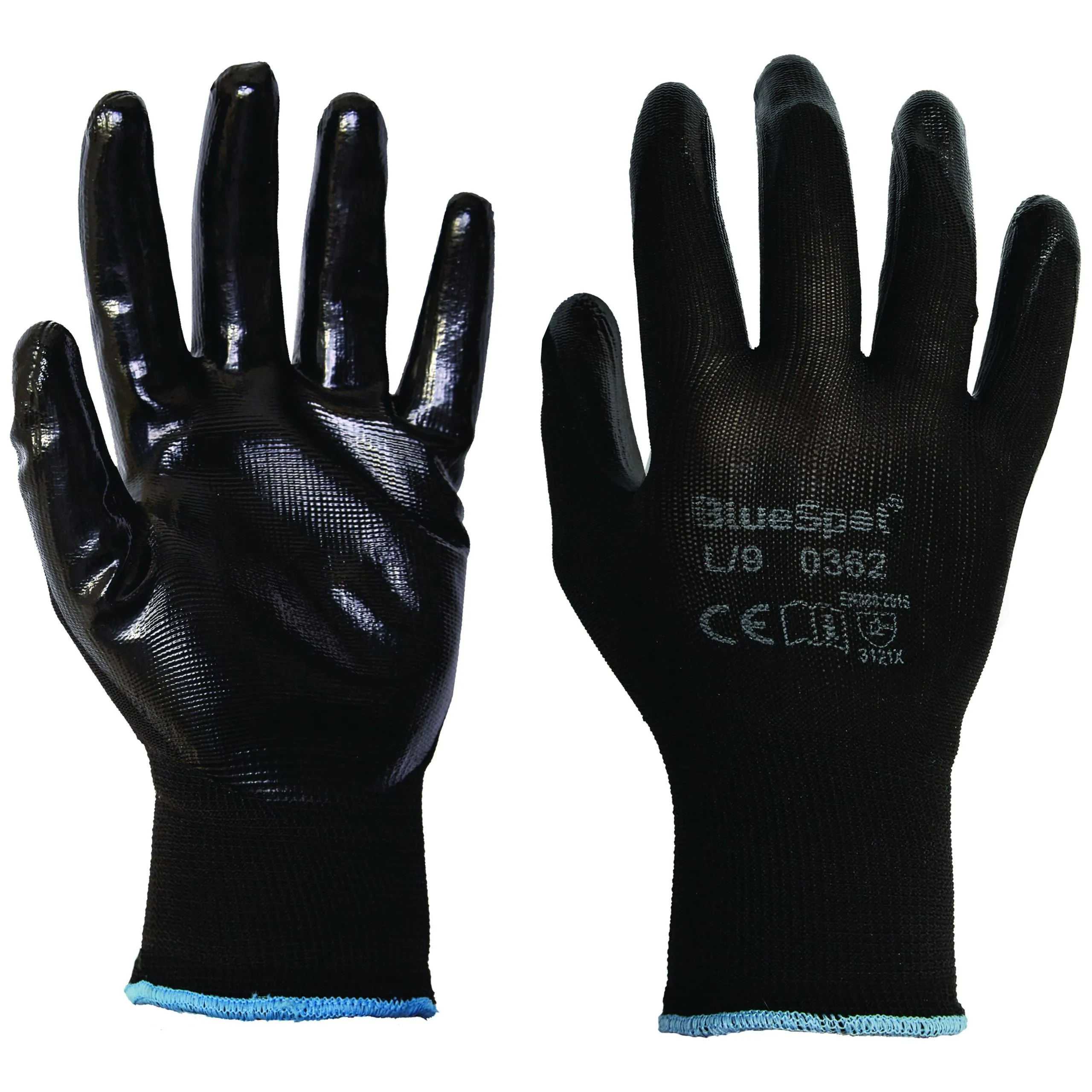 BLUE SPOT TOOLS NITRILE GRIP GLOVES (LARGE)