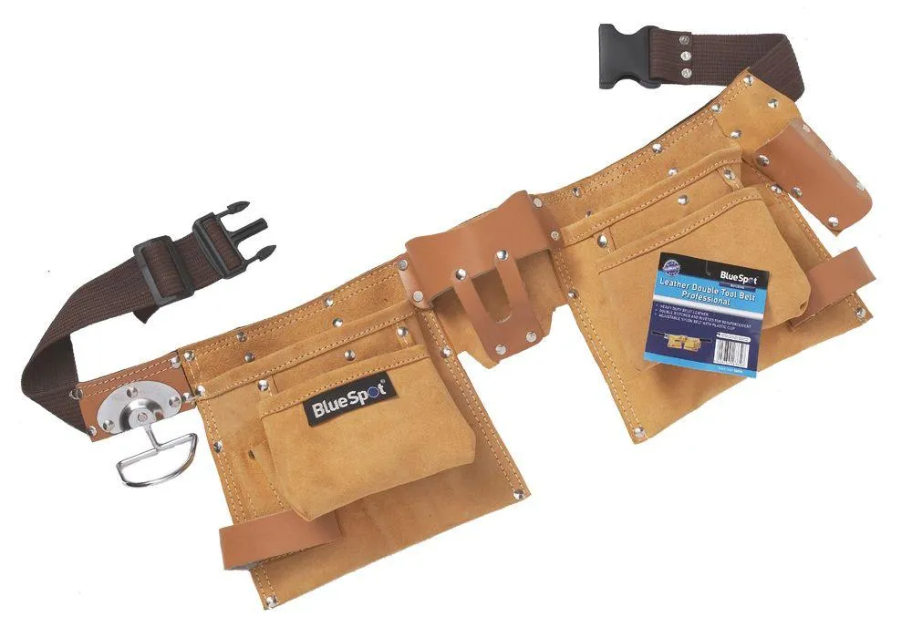 BLUE SPOT TOOLS PROFESSIONAL LEATHER DOUBLE TOOL BELT
