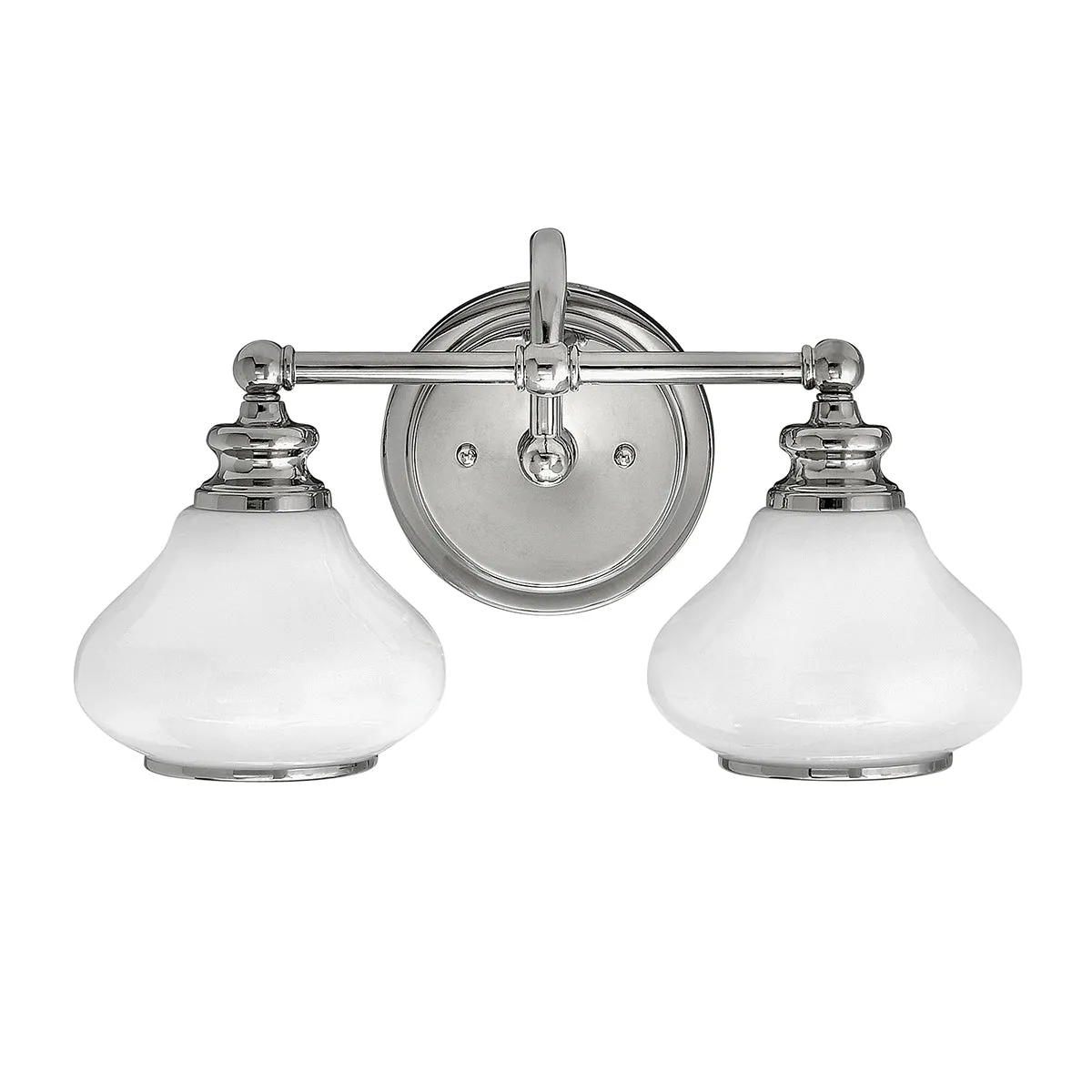 IP44 Twin Wall Light Cased Opal Glass Shades Polished Chrome LED G9 3.5W