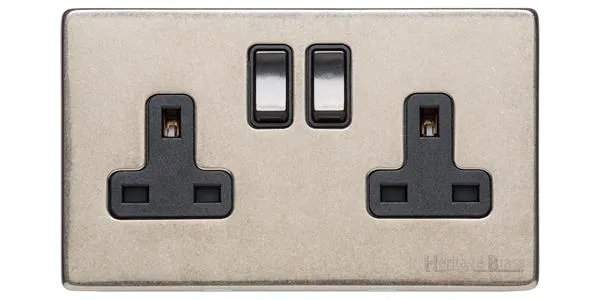 Vintage Range Rustic Nickel-Double Socket (13 Amp)