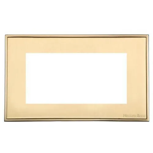 Executive Range-Satin Brass-4 Module Euro Plate