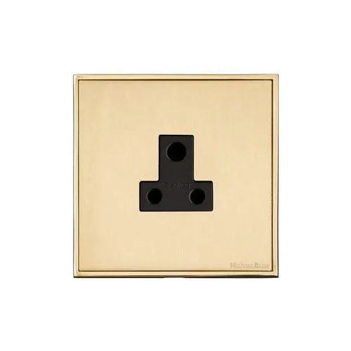 Executive Range-Satin Brass-5 Amp 3 Round Pin Socket