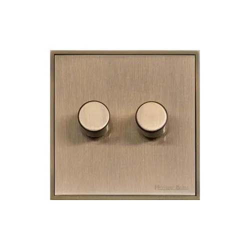 Executive Range-Antique Brass-2 Gang Dimmer (250 watts)