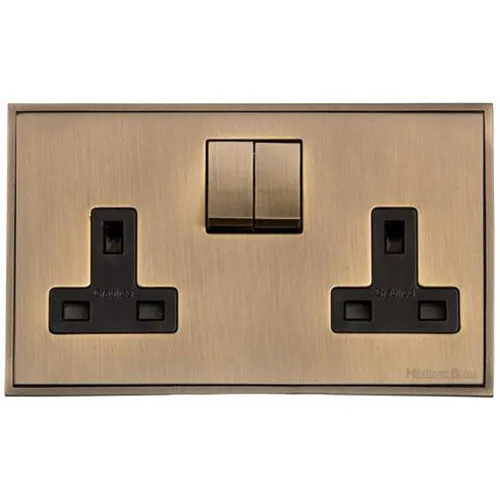 Executive Range-Antique Brass-Double Socket (13 Amp)