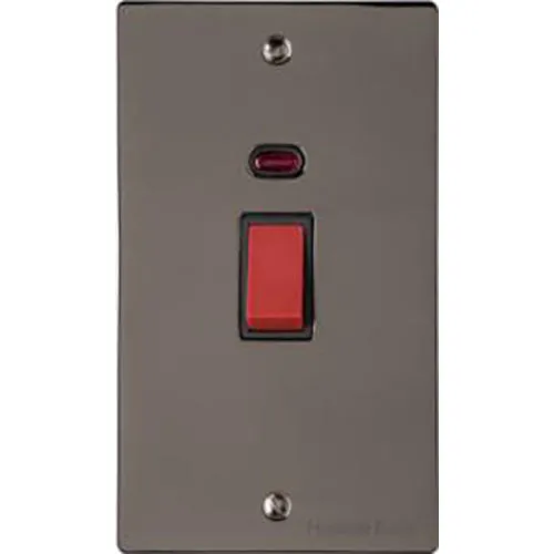 Elite Flat Plate Range-Black Nickel-45A DP Cooker Switch with Neon (tall plate)