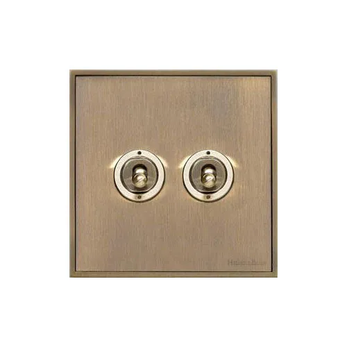 Executive Range-Antique Brass-2 Gang Dolly Switch