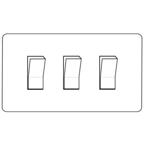 Winchester Range-Satin Chrome-3 Gang 10 Amp Switch (Double Plate)