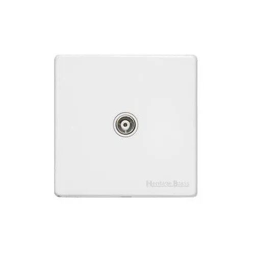 Vintage Range-Gloss White-1 Gang Non-Isolated TV Coaxial Socket