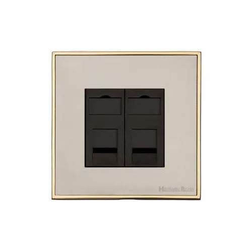 Executive Range-Satin Nickel-2 Gang Secondary Line Socket