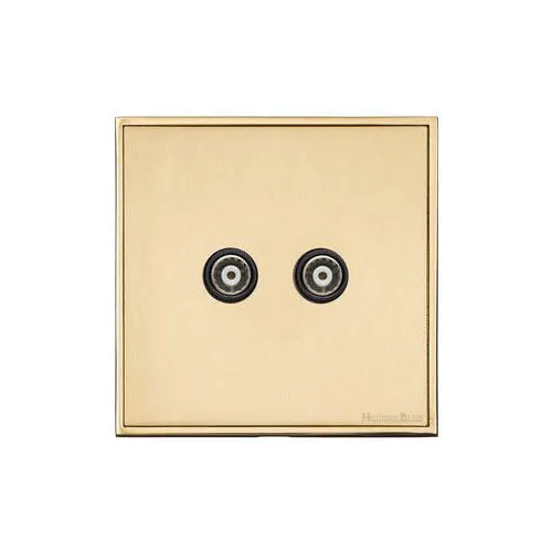 Executive Range-Satin Brass-TV/FM Diplexed Socket