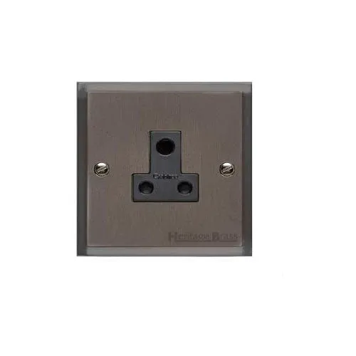 Elite Stepped Plate Range-Matt Bronze-5 Amp 3 Round Pin Socket
