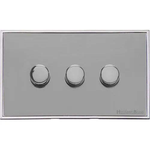 Executive Range-Polished Chrome-3 Gang Dimmer (400 watts)