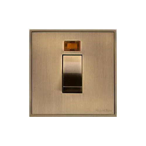Executive Range-Antique Brass-45A Switch with Neon (single plate)