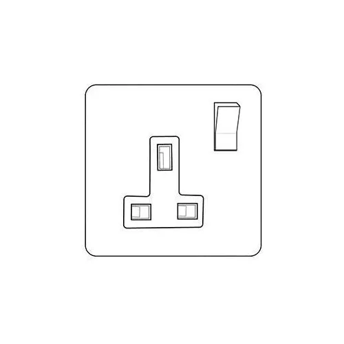 Primed White Flat Plate PW-Single Socket (13 Amp)