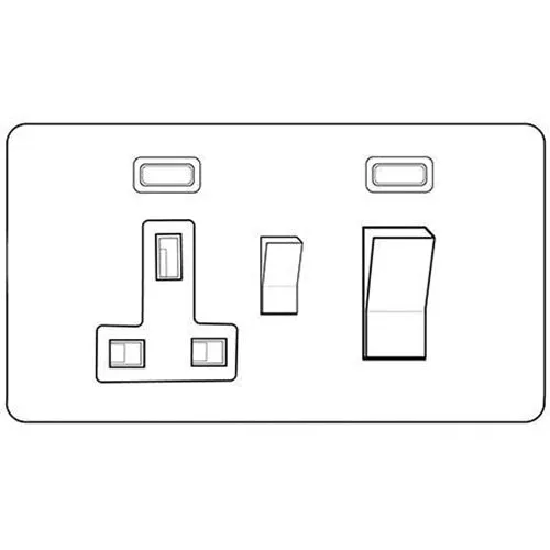 Executive Range-Polished Black Nickel-45A Cooker Unit/13A Socket