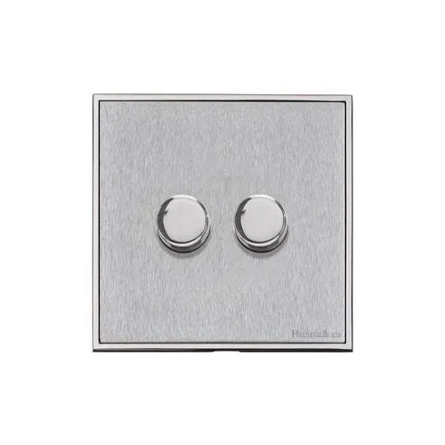 Executive Range-Satin Chrome-2 Gang Dimmer (250 watts)