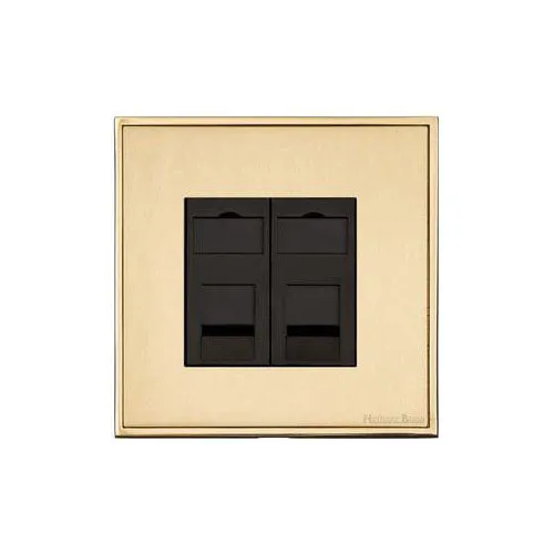 Executive Range-Satin Brass-2 Gang Master Line Socket