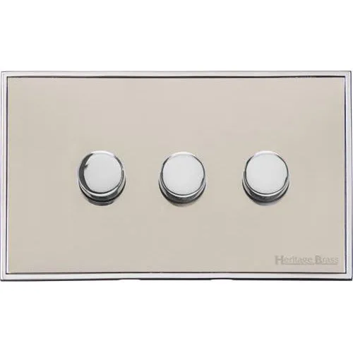 Executive Range-Satin Nickel-3 Gang Trailing Edge Dimmer