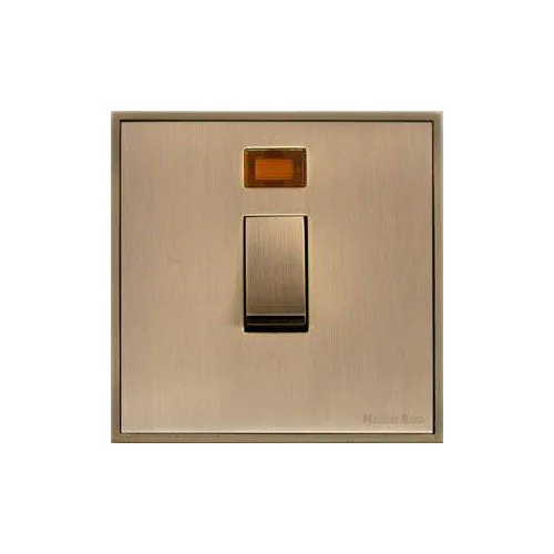 Executive Range-Antique Brass-20 Amp DP Switch with Neon