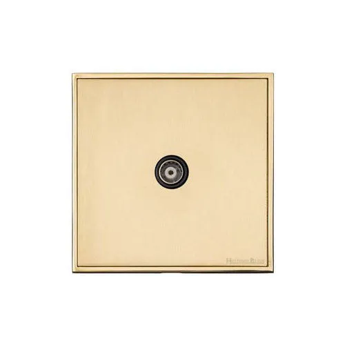 Executive Range-Satin Brass-1 Gang Non-Isolated TV Coaxial Socket