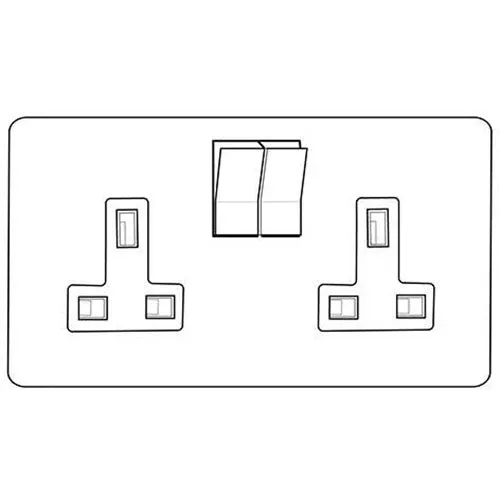Studio Range-Polished Brass-Double Socket (13 Amp)