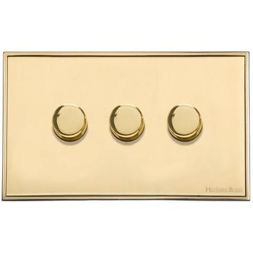 Executive Range-Satin Brass-3 Gang Dimmer (250 watts)