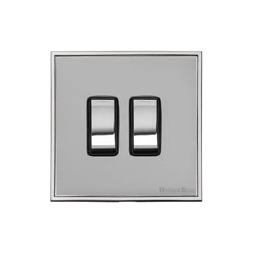 Executive Range-Polished Chrome-2 Gang Switch (10 Amp)